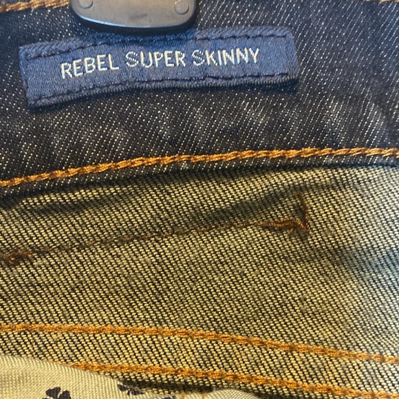 Lucky Brand Jeans Men 31x32 Rebel Super Skinny Dark Blue Wash Denim Cotton Blend - Picture 8 of 17